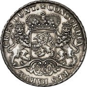 Netherlands 1 Ducaton (Silver Rider. Flowered Edge) CONCORDIA RES PARVÆ CRESCUNT coin reverse Netherlands 1 Ducaton (Silver Rider. Flowered Edge) CONCORDIA RES PARVÆ CRESCUNT coin reverse