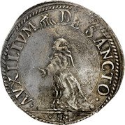Italy 1 Giulio (Paolo) (Francis Maria II della Rovere) AVXILIVM DE SANCTO coin reverse Italy 1 Giulio (Paolo) (Francis Maria II della Rovere) AVXILIVM DE SANCTO coin reverse