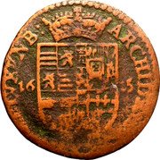 Luxembourg 1 Liard Albert and Isabella Luxembourg City 1615  Never officially put into circulation ARCHID AVST DVC BVRG ET LVXENB coin reverse Luxembourg 1 Liard Albert and Isabella Luxembourg City 1615  Never officially put into circulation ARCHID AVST DVC BVRG ET LVXENB coin reverse
