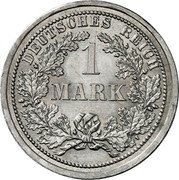 Germany 1 Mark (Wilhelm I, Frederick III and Wilhelm II Pattern) DEUTSCHES REICH 1 MARK coin obverse
