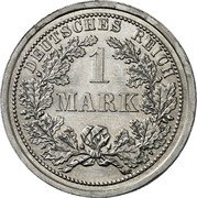 Germany 1 Mark (Wilhelm I, Frederick III and Wilhelm II Pattern) DEUTSCHES REICH 1 MARK coin reverse