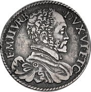 Italy 1 Testone (Francis Maria II della Rovere Gubbio) F M II VRB DVX VI ET C coin obverse Italy 1 Testone (Francis Maria II della Rovere Gubbio) F M II VRB DVX VI ET C coin obverse