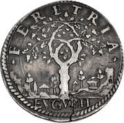 Italy 1 Testone (Francis Maria II della Rovere Gubbio) FERETRIA EVGVBII coin reverse Italy 1 Testone (Francis Maria II della Rovere Gubbio) FERETRIA EVGVBII coin reverse