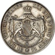 Germany 1 Vereinsthaler (Frederick I Pattern) EIN VEREINSTHALER XXX EIN PFUND FEIN 18 71 coin reverse