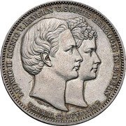 Germany 1 Vereinsthaler (Louis II Marriage. Obverse Trial) LUDWIG II KŒNIG V. BAYERN U. SOPHIE HERZOGIN IN BAYERN VERM. D. 12 OCTB. 1867 coin obverse
