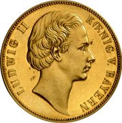 Germany 1 Vereinsthaler (Louis II Obverse Trial) LUDWIG II KŒNIG V. BAYERN coin obverse