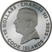 Cook Islands 10 Dollars (Anchor) 10 DOLLARS CHARLES III 2025 DT COOK DOLLARS coin obverse Cook Islands 10 Dollars (Anchor) 10 DOLLARS CHARLES III 2025 DT COOK DOLLARS coin obverse