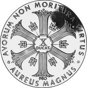 Germany 10 Ducat (Aureus Magnus Issues. 700th Anniversary Hessen) X# M19 X DUCAT AVORUM NON MORITURA VIRTUS 980 AUREUS MAGNUS coin obverse