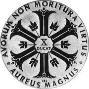 Germany 10 Ducat (Aureus Magnus Issues. 800th Anniversary Coronation of Henry II of Austria) X# M14 X DUCAT AVORUM NON MORITURA VIRTUS 980 AUREUS MAGNUS coin obverse