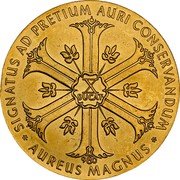 Germany 10 Ducat (Aureus Magnus Issues. Germania) X# M16 X DUCAT SIGNATUS AD PRETIUM AURI CONSERVANDUM 980 AUREUS MAGNUS coin obverse
