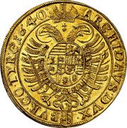 Austria 10 Ducat (Ferdinand III Vienna. Stork) ARCHID AVS DVX BVR CO TYR Ct 1640 coin reverse Austria 10 Ducat (Ferdinand III Vienna. Stork) ARCHID AVS DVX BVR CO TYR Ct 1640 coin reverse