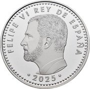 Spain 10 Euro (Women's Day. Maria Moliner) FELIPE VI REY DE ESPAÑA 2025 coin obverse