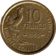 France 10 Francs Georges Guiraud Essai 1950  ESSAI 10 FRANCS 1951 LIBERTE EGALITE FRATERNITE coin reverse France 10 Francs Georges Guiraud Essai 1950  ESSAI 10 FRANCS 1951 LIBERTE EGALITE FRATERNITE coin reverse