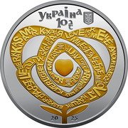 Ukraine 10 Hryven (The Power of Love. Gilded) LOVE КОХАННЯ... УКРАЇНА 2025 10₴ coin obverse Ukraine 10 Hryven (The Power of Love. Gilded) LOVE КОХАННЯ... УКРАЇНА 2025 10₴ coin obverse