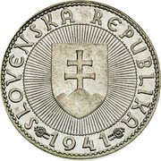 Slovakia 10 Korun Trial Strike 1941  SLOVENSKÁ REPUBLIKA 1944 coin obverse