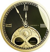 Niue 100 Dollars (Chronos 2025. A Decade of Timeless Value) CHRONOS X III IX AU 2015 2025 coin reverse Niue 100 Dollars (Chronos 2025. A Decade of Timeless Value) CHRONOS X III IX AU 2015 2025 coin reverse
