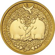 Tuvalu 100 Dollars (Ottifants) CARITAS OMNIA POTEST LIEBE VERMAG ALLES coin reverse Tuvalu 100 Dollars (Ottifants) CARITAS OMNIA POTEST LIEBE VERMAG ALLES coin reverse