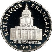 France 100 Francs (Pantheon Belle Test) RÉPUBLIQUE FRANÇAISE AUX GRANDS HOMMES LA PATRIE RECONNAISSANTE 1993 coin obverse