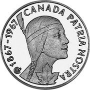 Germany 2-1/2 Ducat (Aureus Magnus Issues. Canada's Centennial) X# M208 CANADA PATRIA NOSTRA coin reverse