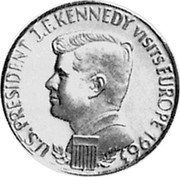 Germany 2-1/2 Ducat (Aureus Magnus Issues. Kennedy) X# M137 U.S. PRESIDENT J. F. KENNEDY VISITS EUROPE 1963 coin reverse