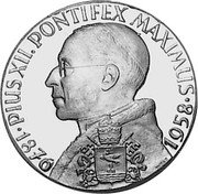 Germany 2-1/2 Ducat (Aureus Magnus Issues. Pope Pius XII) X# M290 PIUS XII. PONTIFEX MAXIMUS 1876 1958 coin reverse