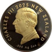 New Zealand 2 Dollars (Nesting Rowi) CHARLES III 2025 NEW ZEALAND DT .999 AG 2OZ coin obverse New Zealand 2 Dollars (Nesting Rowi) CHARLES III 2025 NEW ZEALAND DT .999 AG 2OZ coin obverse