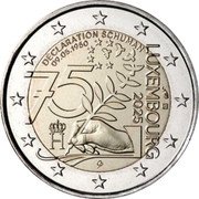Luxembourg 2 Euro (Schuman Declaration) DÉCLARATION SCHUMAN 09.05.1950 LUXEMBOURG 2025 CP coin obverse Luxembourg 2 Euro (Schuman Declaration) DÉCLARATION SCHUMAN 09.05.1950 LUXEMBOURG 2025 CP coin obverse