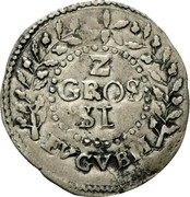 Italy 2 Grossi (Francis Maria II della Rovere Gubbio) Z GROS SI EVGVBII coin reverse Italy 2 Grossi (Francis Maria II della Rovere Gubbio) Z GROS SI EVGVBII coin reverse