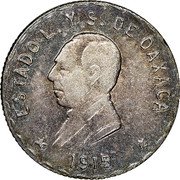 Mexico 2 Pesos (Provisional Government. Closed Lapels) ESTADO L. Y S.DE OAXACA 1915 coin obverse Mexico 2 Pesos (Provisional Government. Closed Lapels) ESTADO L. Y S.DE OAXACA 1915 coin obverse