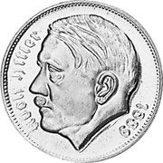 Germany 2 Reichsmark (Medallic Coinage. Pattern) X# 27 ADOLF HITLER 1939 coin obverse Germany 2 Reichsmark (Medallic Coinage. Pattern) X# 27 ADOLF HITLER 1939 coin obverse