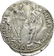 Italy 2 Sedicines (Francis Maria II della Rovere Two Saints. Without Collar) MONETA DA DOI SEDICINE coin reverse Italy 2 Sedicines (Francis Maria II della Rovere Two Saints. Without Collar) MONETA DA DOI SEDICINE coin reverse