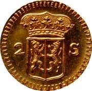 Netherlands 2 Stuivers (Gelderland Province Pattern Coin) 2 S coin reverse Netherlands 2 Stuivers (Gelderland Province Pattern Coin) 2 S coin reverse