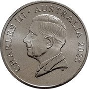 Australia 20 Cents (Cute Leatherback Hatchling Turtle) CHARLES III AUSTRALIA 2025 DT coin obverse Australia 20 Cents (Cute Leatherback Hatchling Turtle) CHARLES III AUSTRALIA 2025 DT coin obverse