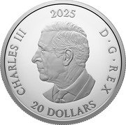 Canada 20 Dollars Triple Maple 2025 Proof CHARLES III D G REX SR 20 DOLLARS 2025 coin obverse Canada 20 Dollars Triple Maple 2025 Proof CHARLES III D G REX SR 20 DOLLARS 2025 coin obverse