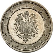 Germany 20 Pfennig (Wilhelm I Pattern. Stars) A A coin obverse