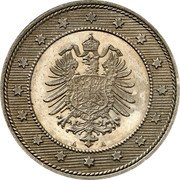 Germany 20 Pfennig (Wilhelm I Pattern. Stripes) A A coin obverse