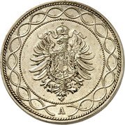 Germany 20 Pfennig (Wilhelm I Pattern. Swirly Lines) A coin obverse