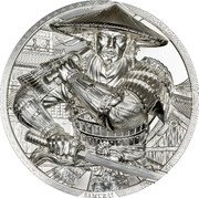 Cook Islands 25 Dollars Samurai 2025  Proof SAMURAI coin reverse Cook Islands 25 Dollars Samurai 2025  Proof SAMURAI coin reverse