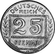 Germany 25 Pfennig (Pattern) KM# Pn133 DEUTSCHES REICH 25 PFENNIG D coin obverse