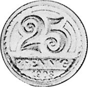 Germany 25 Pfennig (Pattern) KM# Pn113 25 PFENNIG 1908 coin reverse