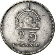 Germany 25 Pfennig (Wilhelm II Pattern) KM# Pn134 25 PFENNIG D coin obverse