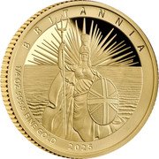 UK 25 Pounds (Britannia Issue) BRITANNIA BMJ 1/4 OZ 999.9 FINE GOLD 2025 coin reverse UK 25 Pounds (Britannia Issue) BRITANNIA BMJ 1/4 OZ 999.9 FINE GOLD 2025 coin reverse