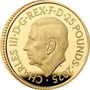 UK 25 Pounds (Music Legends. John Lennon) CHARLES III D G REX F D 25 POUNDS 2025 MJ coin obverse UK 25 Pounds (Music Legends. John Lennon) CHARLES III D G REX F D 25 POUNDS 2025 MJ coin obverse