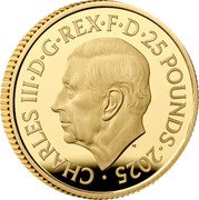 UK 25 Pounds (Stories of the Second World War) CHARLES III D G REX F D 25 POUNDS 2025 MJ coin obverse UK 25 Pounds (Stories of the Second World War) CHARLES III D G REX F D 25 POUNDS 2025 MJ coin obverse