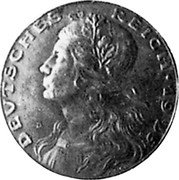 Germany 3 Mark (Karl Goetz Issues. Germania) X# 36 DEUTSCHES REICH 1925 D coin obverse