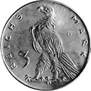 Germany 3 Mark (Karl Goetz Issues. Germania) X# 39 REICHS MARK 3 D coin reverse