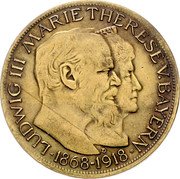 Germany 3 Mark (Louis III Golden Wedding Anniversary. Pattern) LUDWIG III MARIE THERESE V. BAYERN 1868-1918 coin obverse