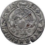 Germany 3 Petermenger (3 Albus) 1712 GG KM# 205 Trier / Archbishopric / Regular Coinage coin reverse