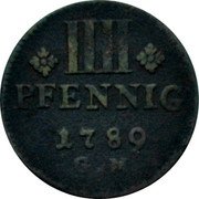 Germany 4 Pfenning (1/2 Albus) 1789 GM KM# 343 Trier / Archbishopric / Regular Coinage coin reverse
