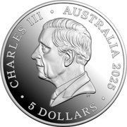 Australia 5 Dollars (Koala and Joey) CHARLES III AUSTRALIA 2025 DT 5 DOLLARS coin obverse Australia 5 Dollars (Koala and Joey) CHARLES III AUSTRALIA 2025 DT 5 DOLLARS coin obverse